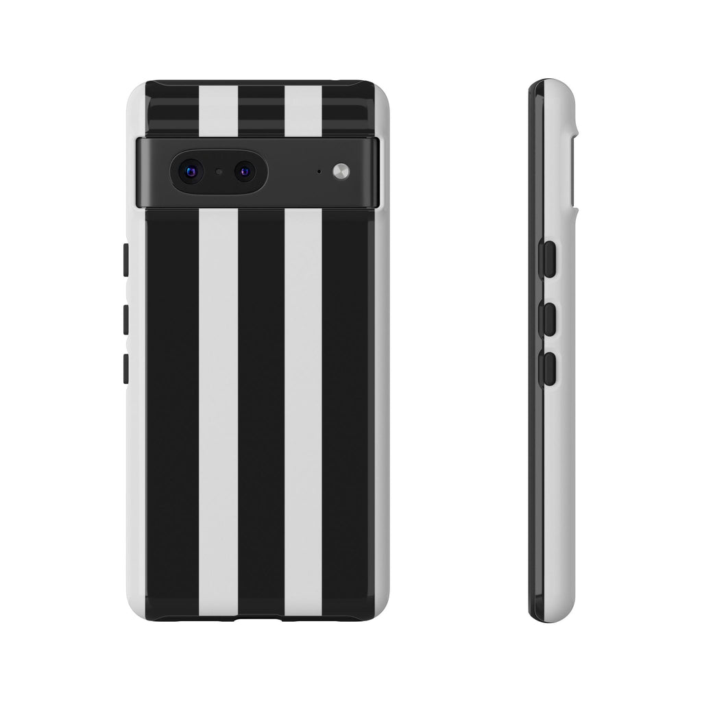 Black & White Vertical Stripe Phone Case — Tough Protective iPhone Cover