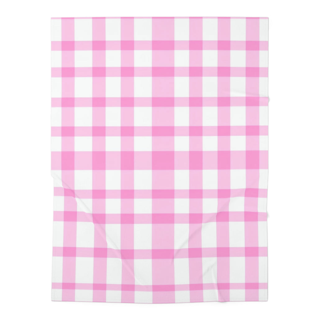 Pink Gingham Baby Swaddle Blanket