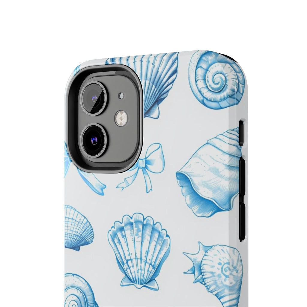 Seashell Blue Tough Phone Case – Coastal Shell Pattern Protective Cover