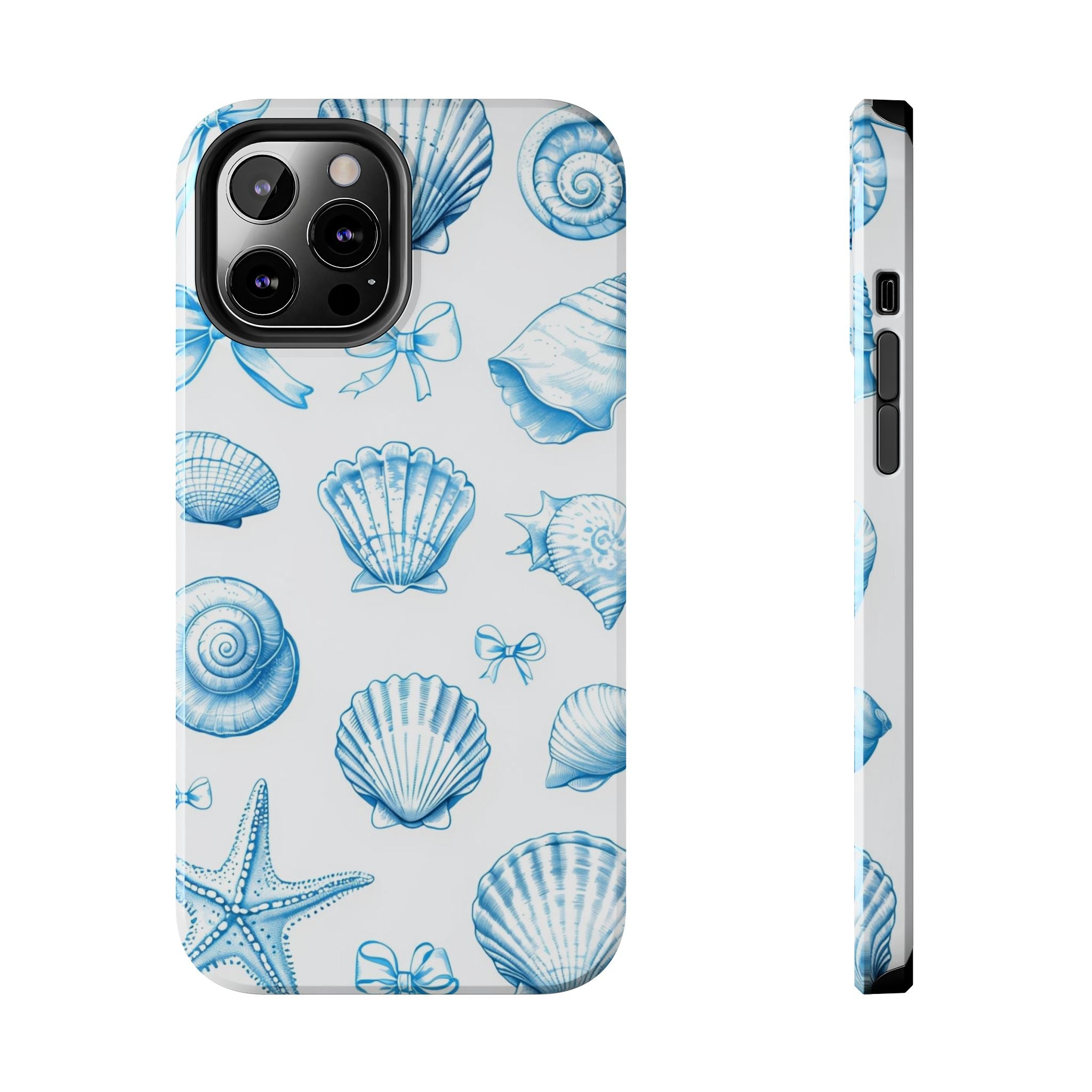 Seashell Blue Tough Phone Case – Coastal Shell Pattern Protective Cover