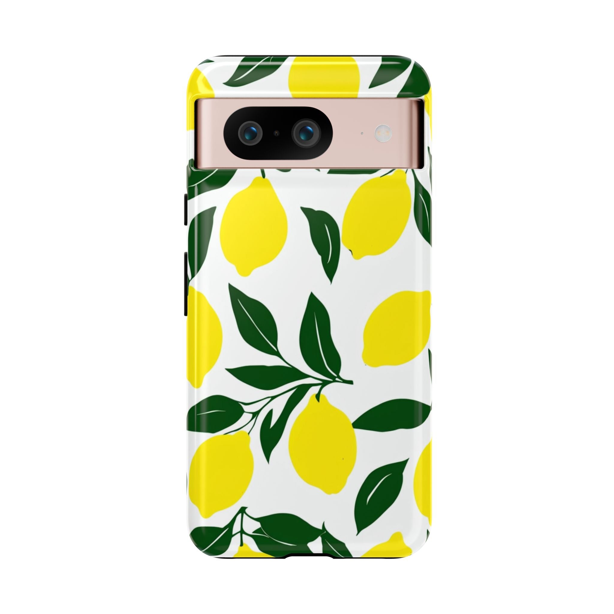 Lemon Pattern Tough Phone Case — Bright Citrus Protective Cover