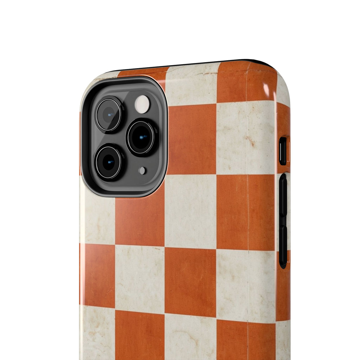 Orange and Cream Checkerboard Tough Phone Case