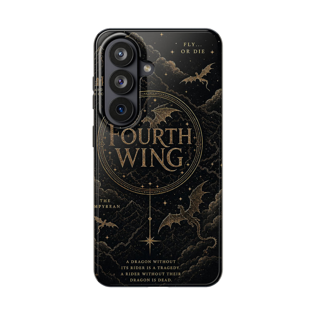 Fourth Wing Tough Phone Case — Dark Fantasy Dragon Design, 'Fly or Die' Quote