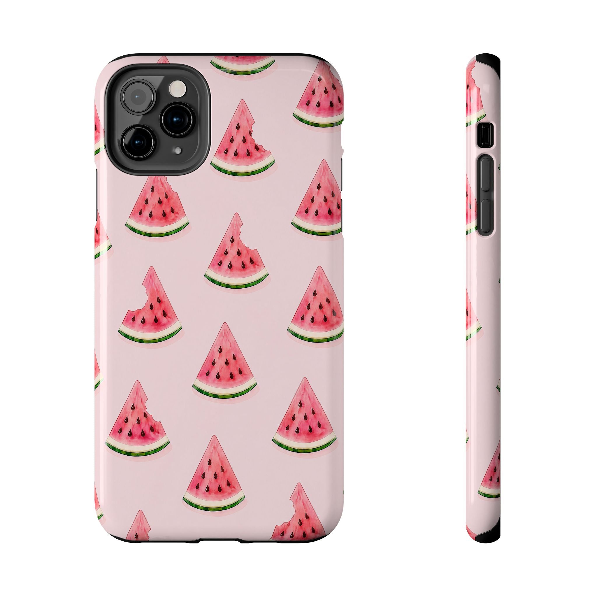 Watermelon Slice Tough Phone Case — Pink Fruit Pattern, Summer Phone Cover