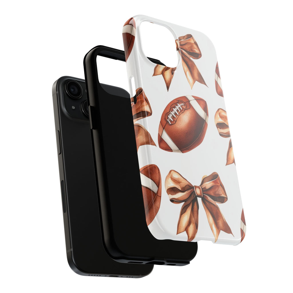 Tough Phone Case – Football & Bow Pattern