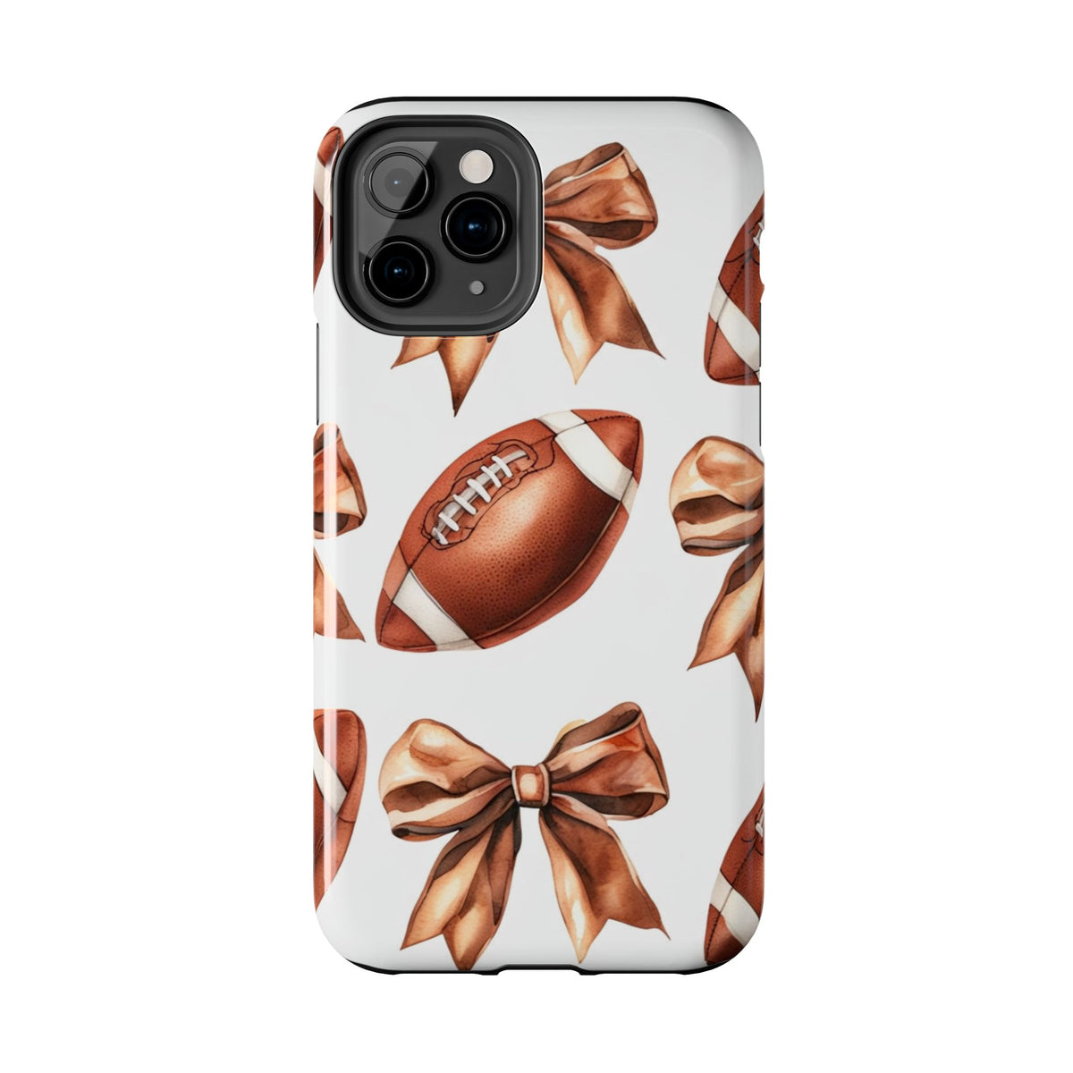 Tough Phone Case – Football & Bow Pattern