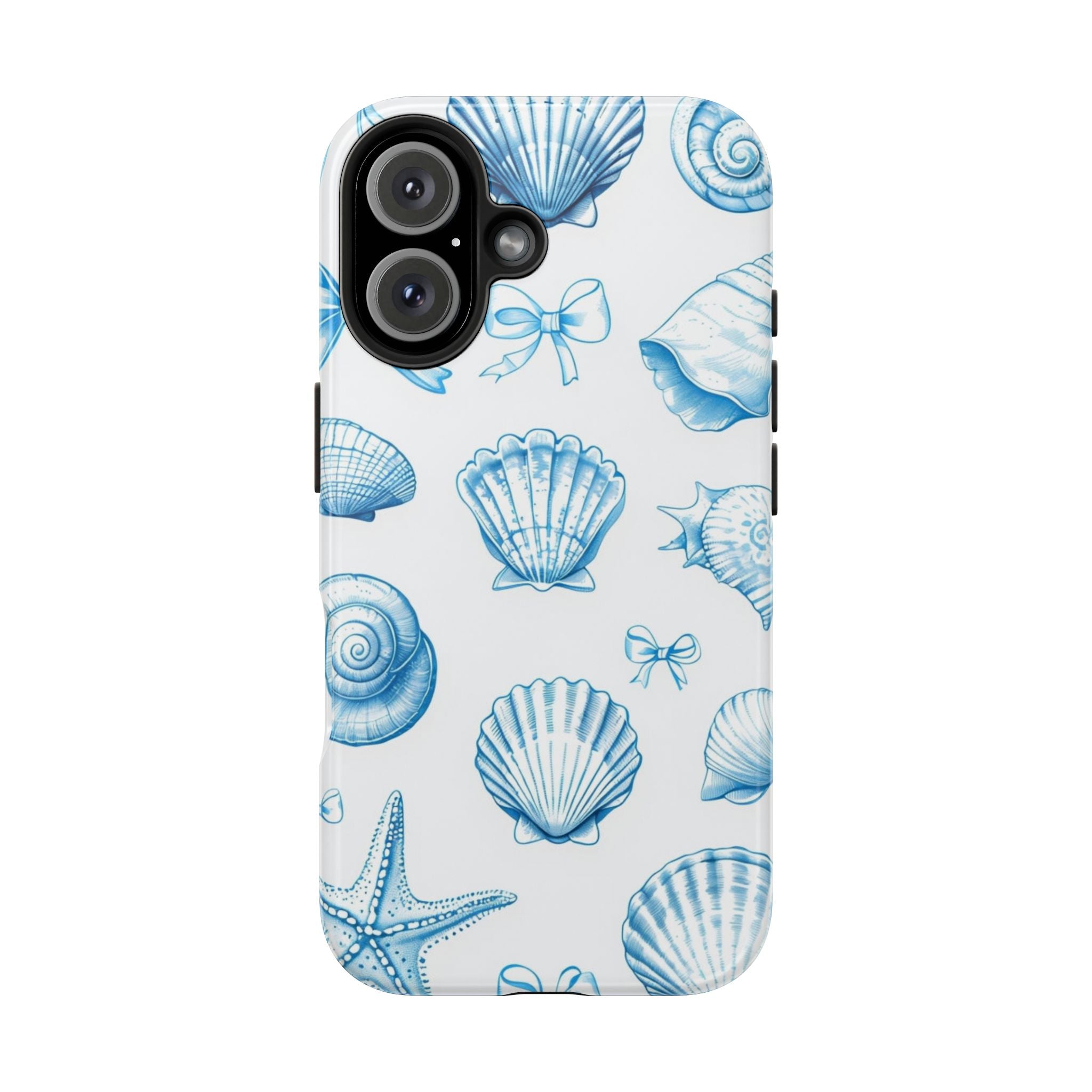 Seashell Blue Tough Phone Case – Coastal Shell Pattern Protective Cover