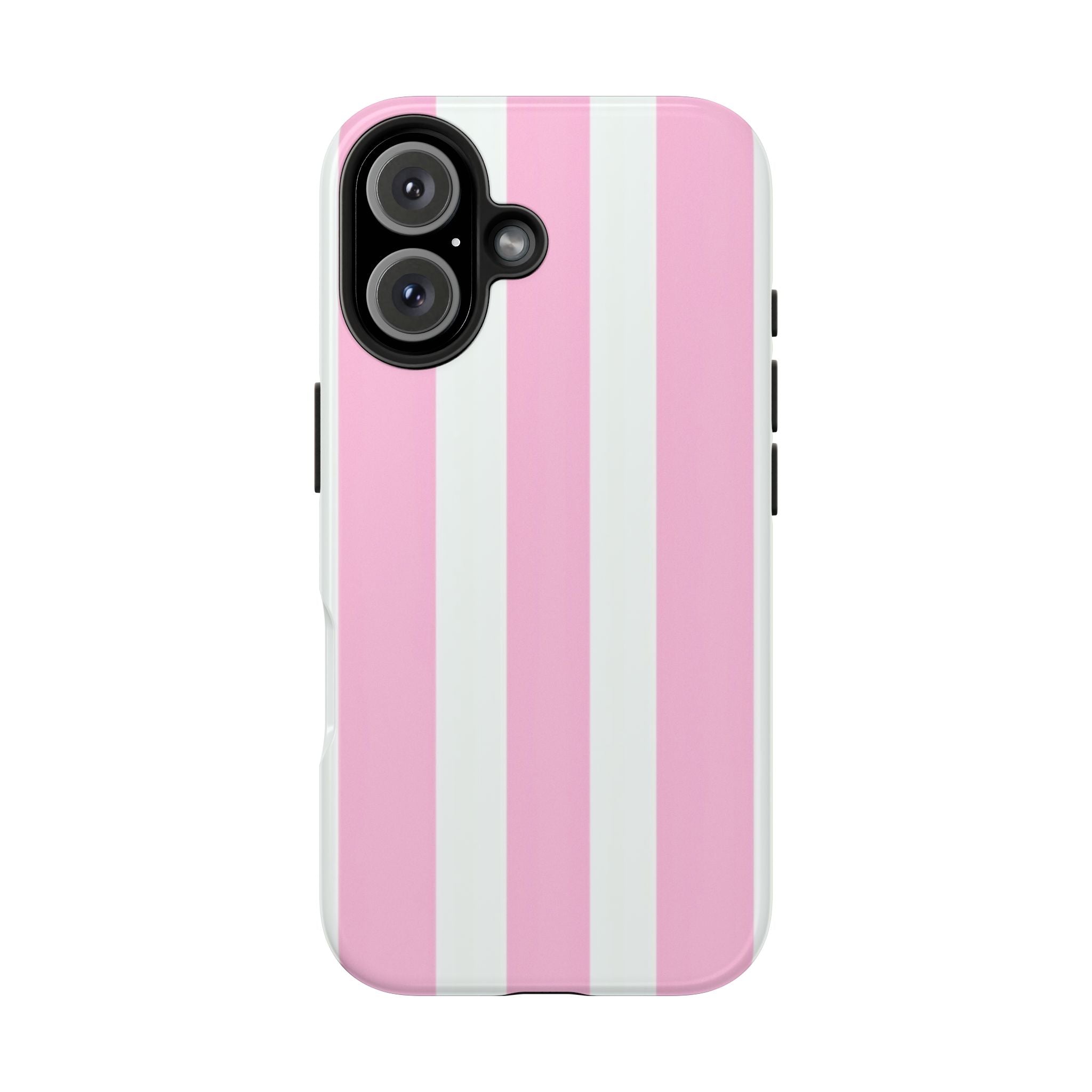 Pink & White Stripe Tough Phone Case — Protective Stripe iPhone Cover