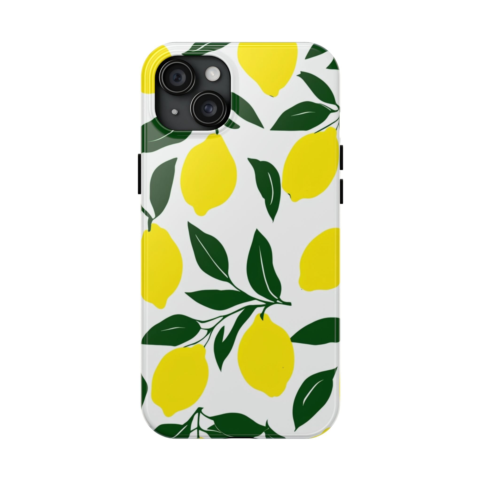 Lemon Pattern Tough Phone Case — Bright Citrus Protective Phone Cover