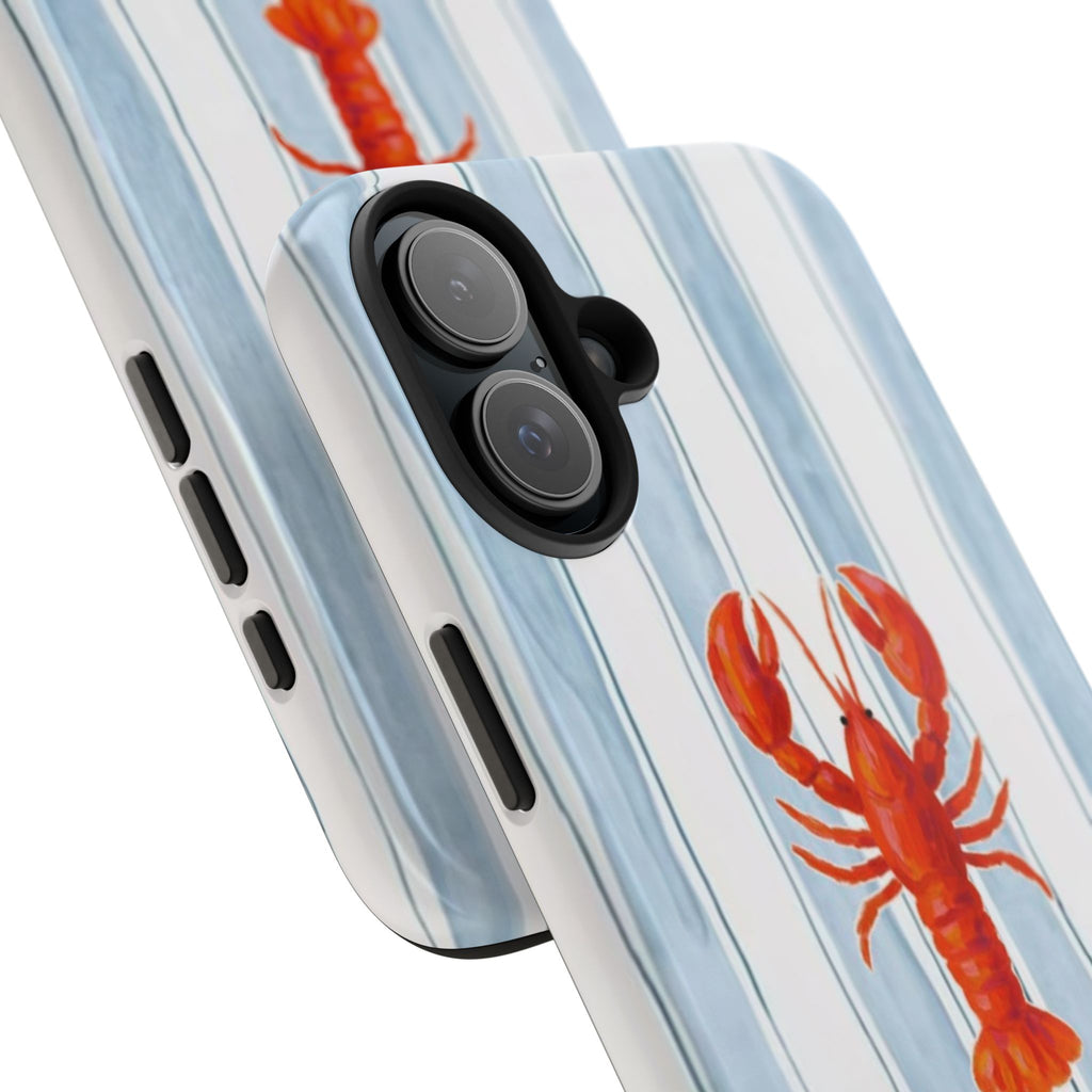Lobster Stripe Tough Phone Case — Coastal Nautical Protective Cover