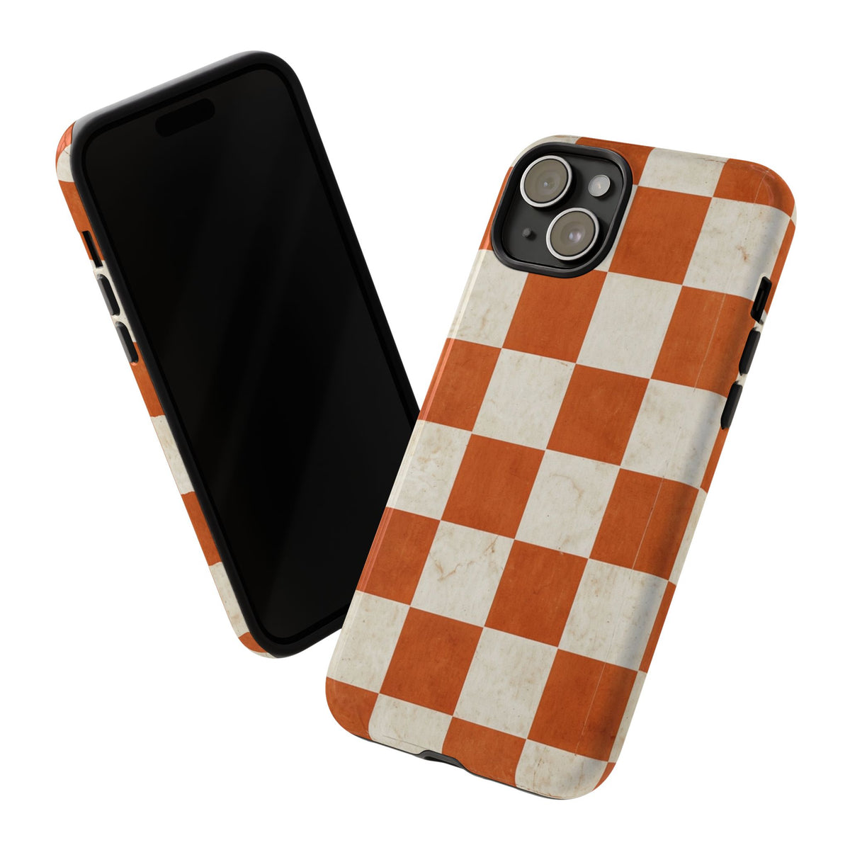 Vintage Orange Checkerboard Tough Phone Case