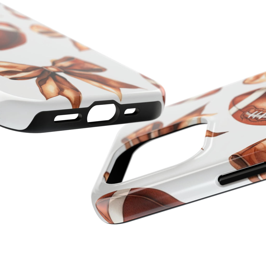 Tough Phone Case – Football & Bow Pattern