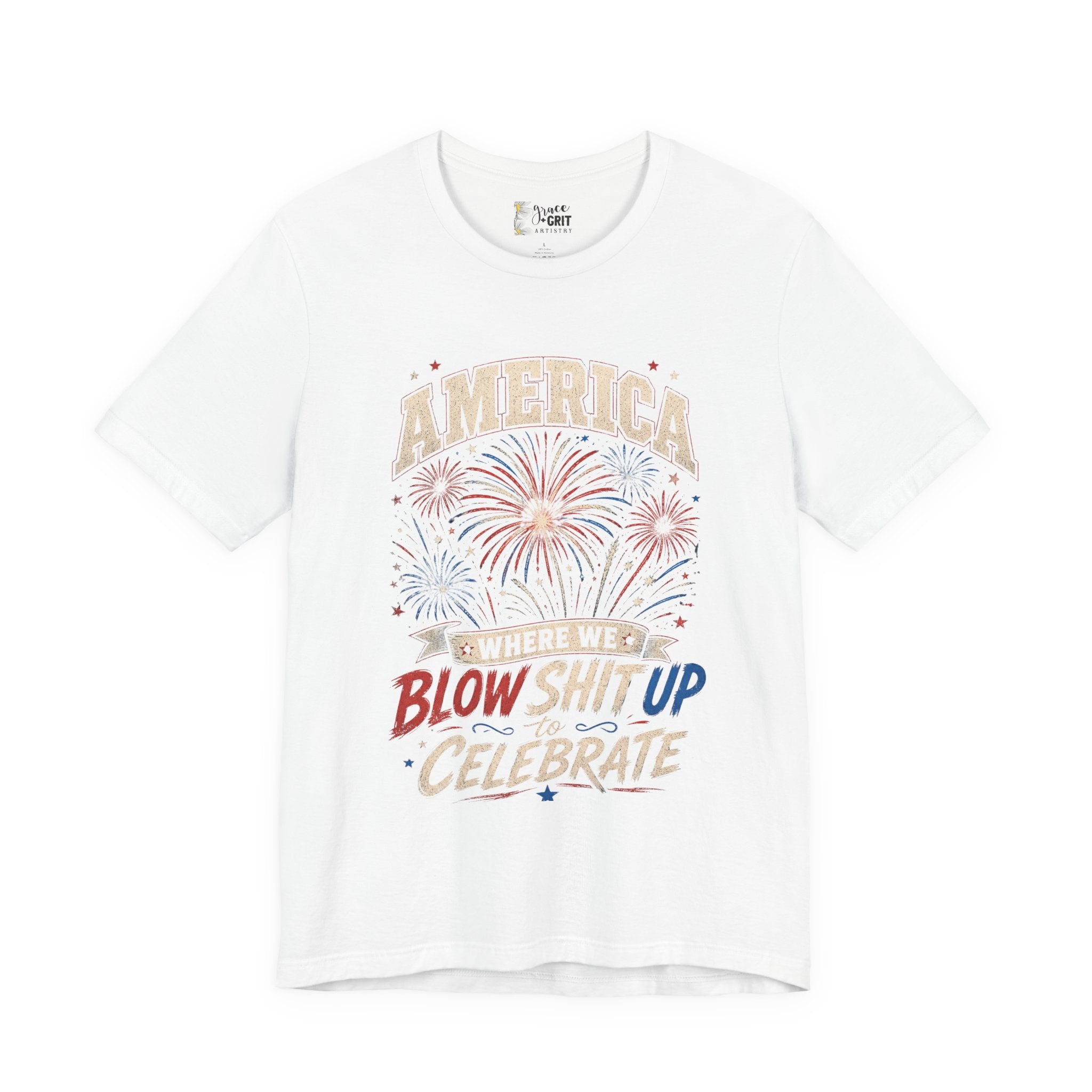 America Fireworks Celebrate Tee | Patriotic Fourth of July Shirt