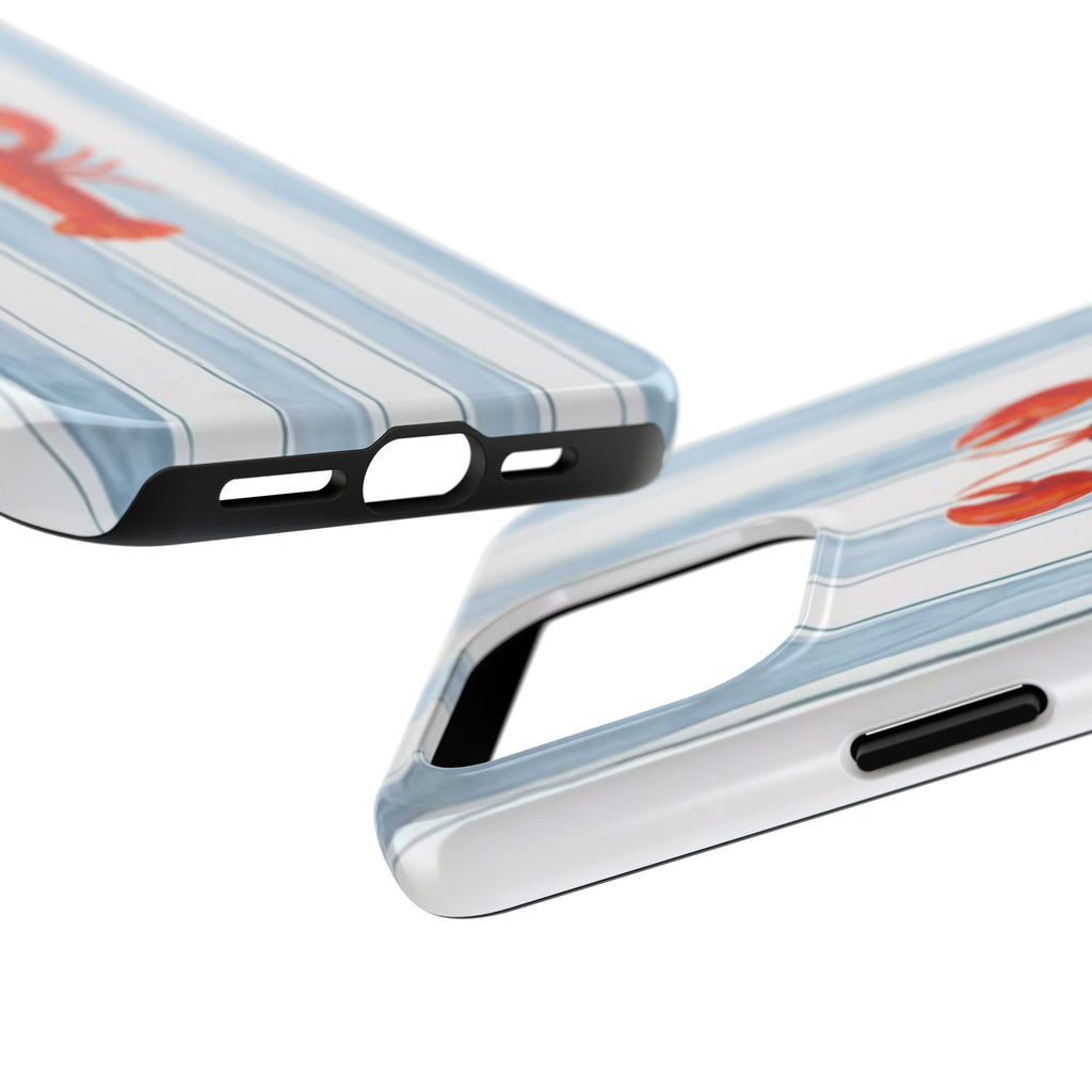 Lobster Stripe Tough Phone Case — Coastal Nautical Protective Cover