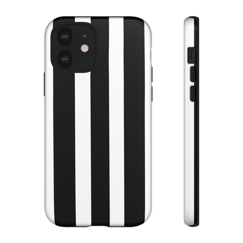 Black & White Vertical Stripe Phone Case — Tough Protective iPhone Cover