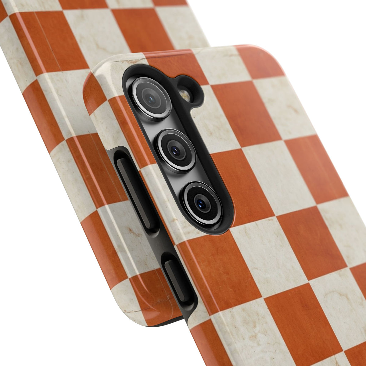 Orange and Cream Checkerboard Tough Phone Case