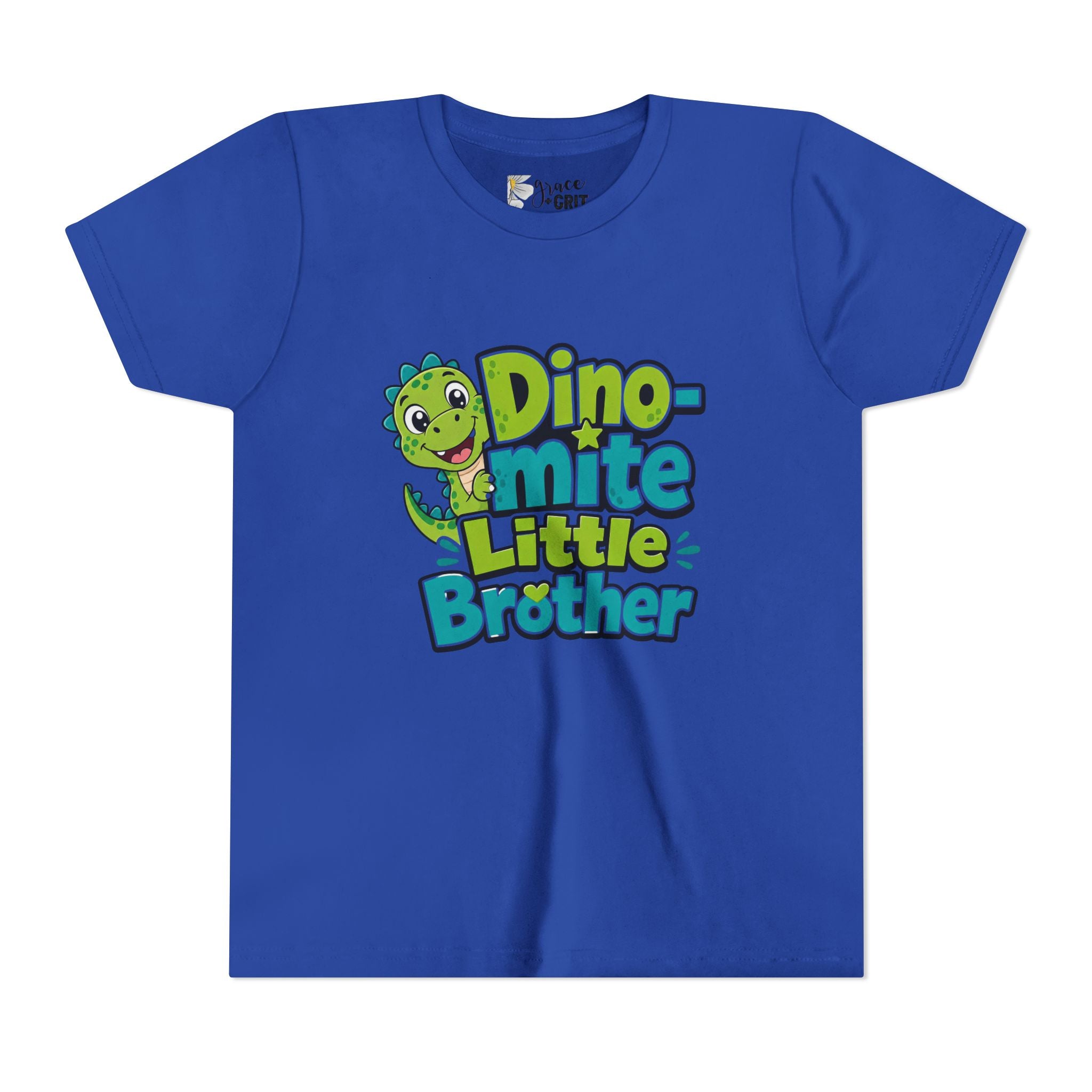 Youth T‑Shirt — 'Dino-mite Little Brother' Cute Dino Graphic Tee