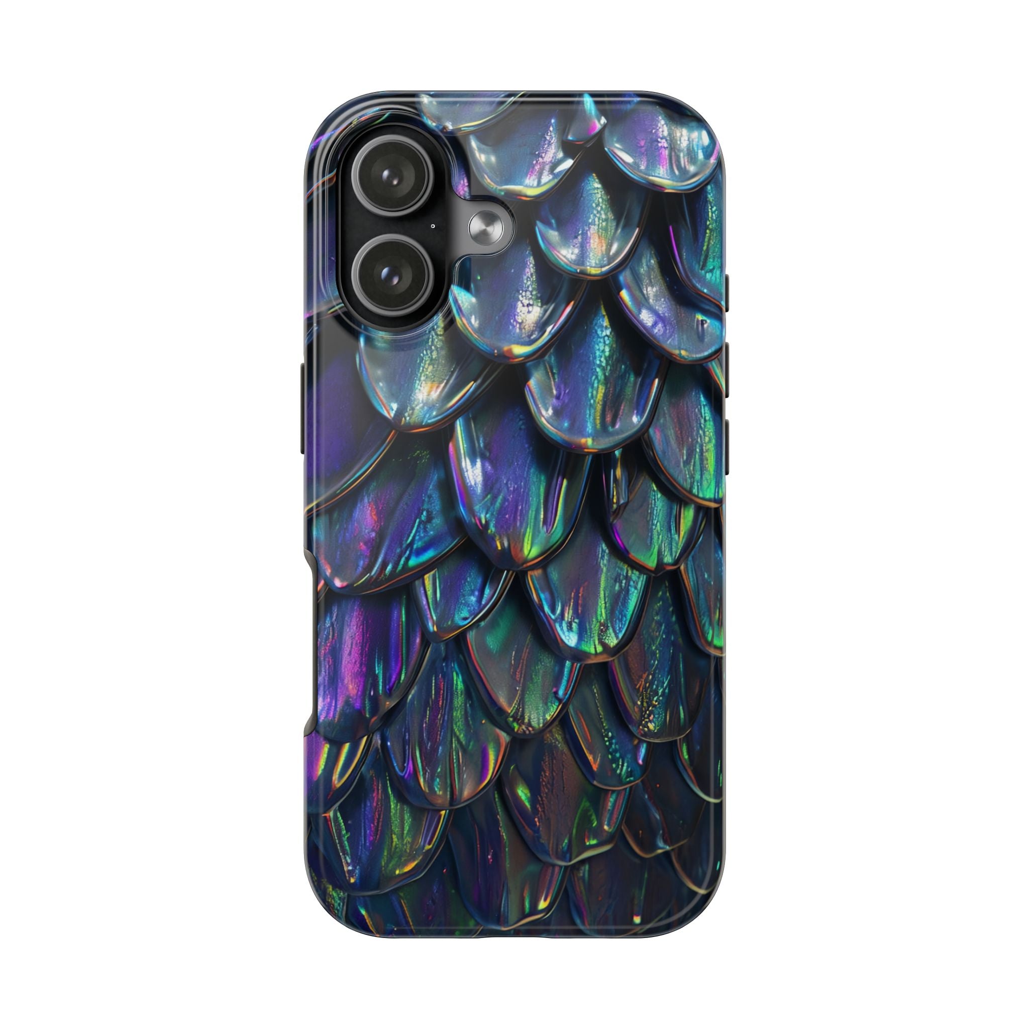 Holographic Mermaid Scale Tough Phone Case — Iridescent Protective Phone Cover