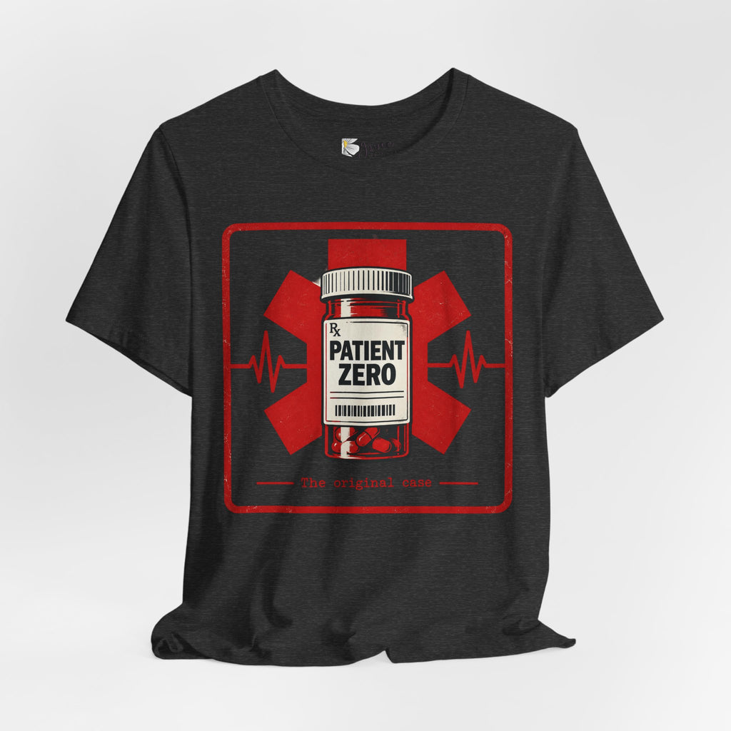 Patient Zero Tee – Medical Biohazard Pill Bottle Graphic T-Shirt