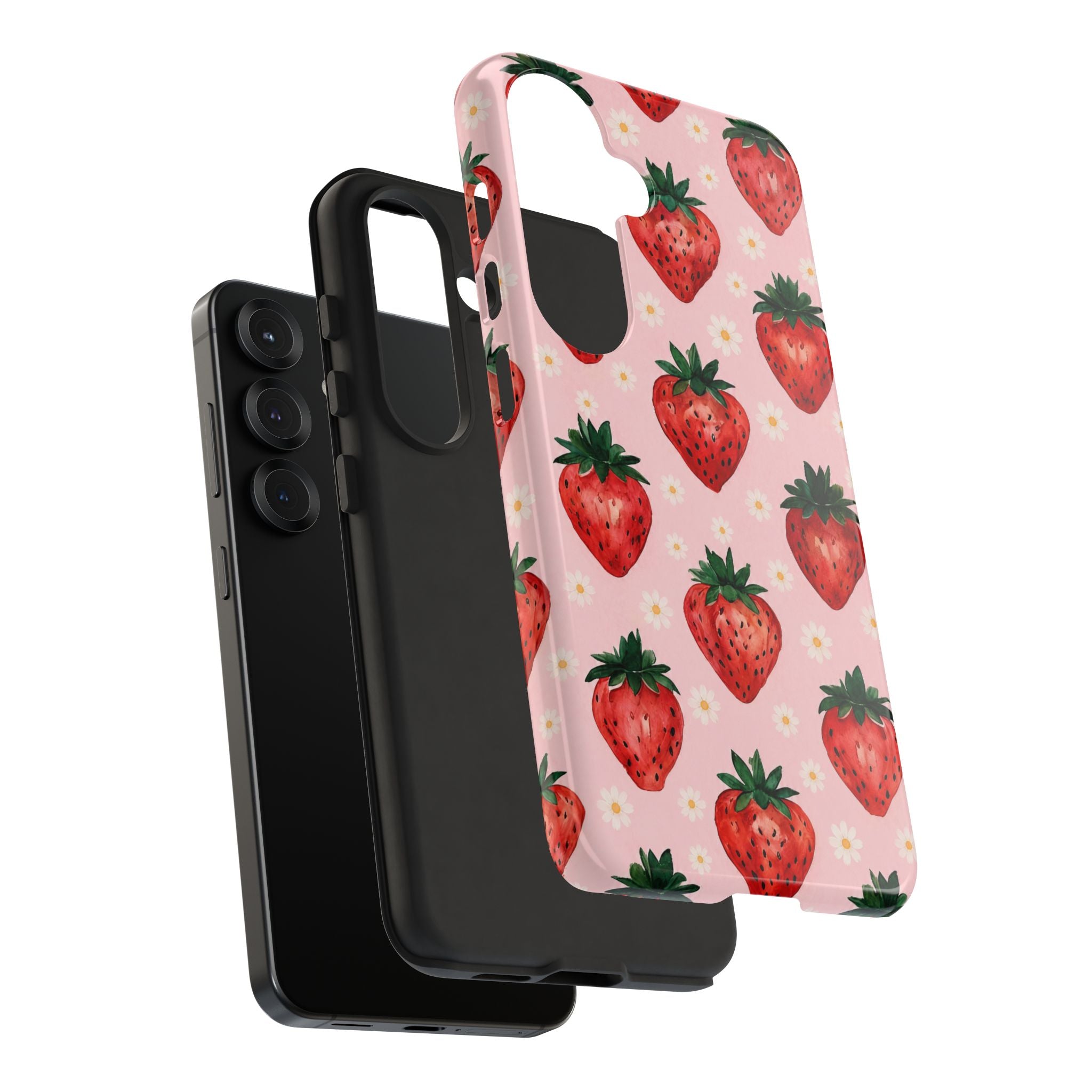 Strawberry Pattern Tough Case — Cute Pink Fruit Phone Case