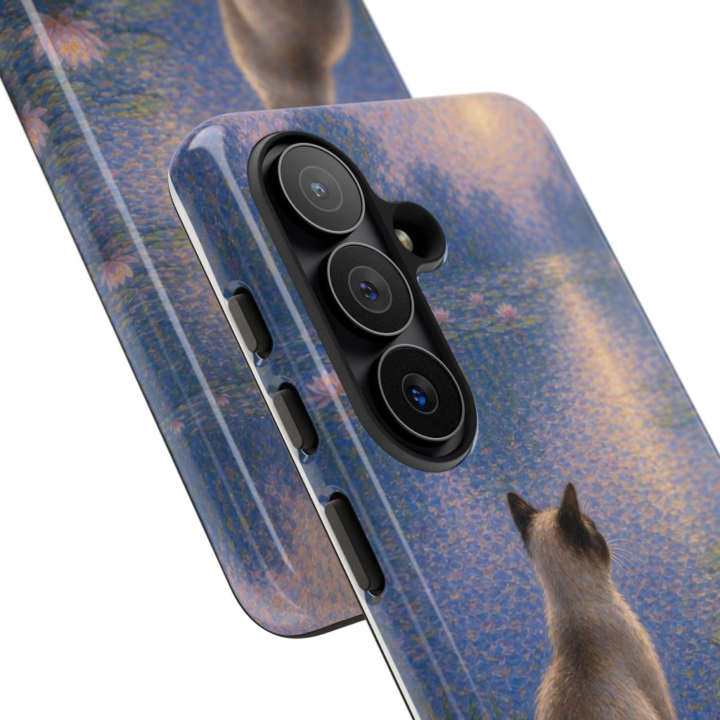 Cat Moonlight Phone Case — Serene Siamese by Lily Pond