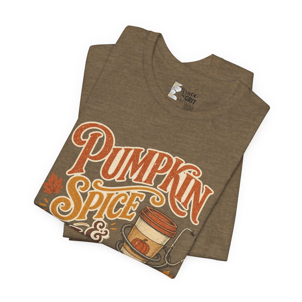 Pumpkin Spice & Vines Tee — Fall Graphic Shirt for Wine Lovers