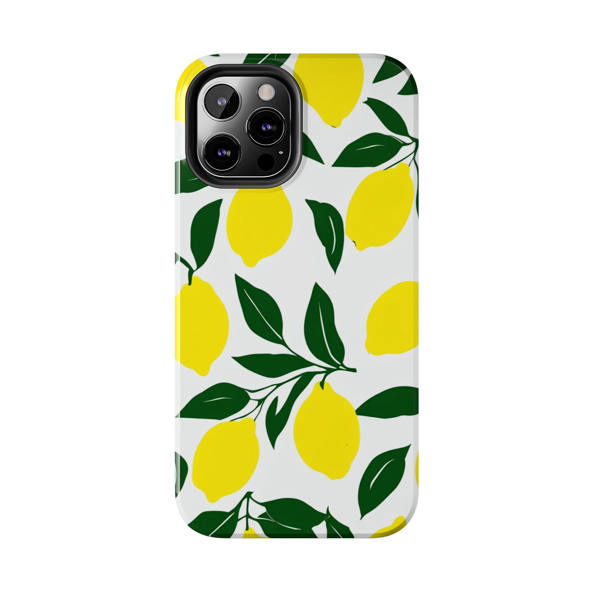 Lemon Pattern Tough Phone Case — Bright Citrus Protective Phone Cover