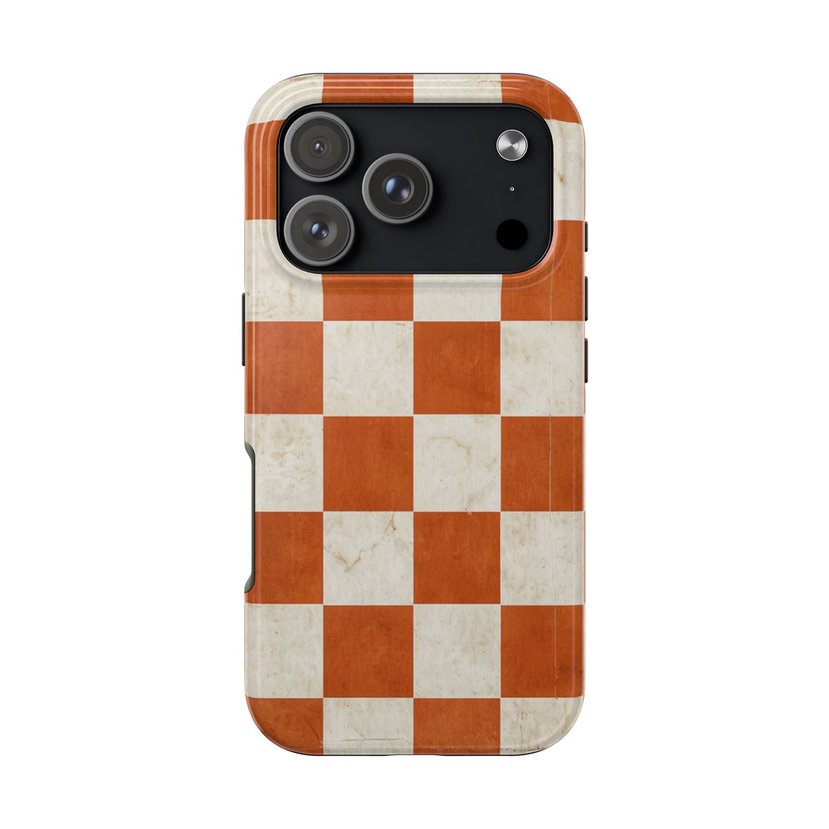 Orange and Cream Checkerboard Tough Phone Case