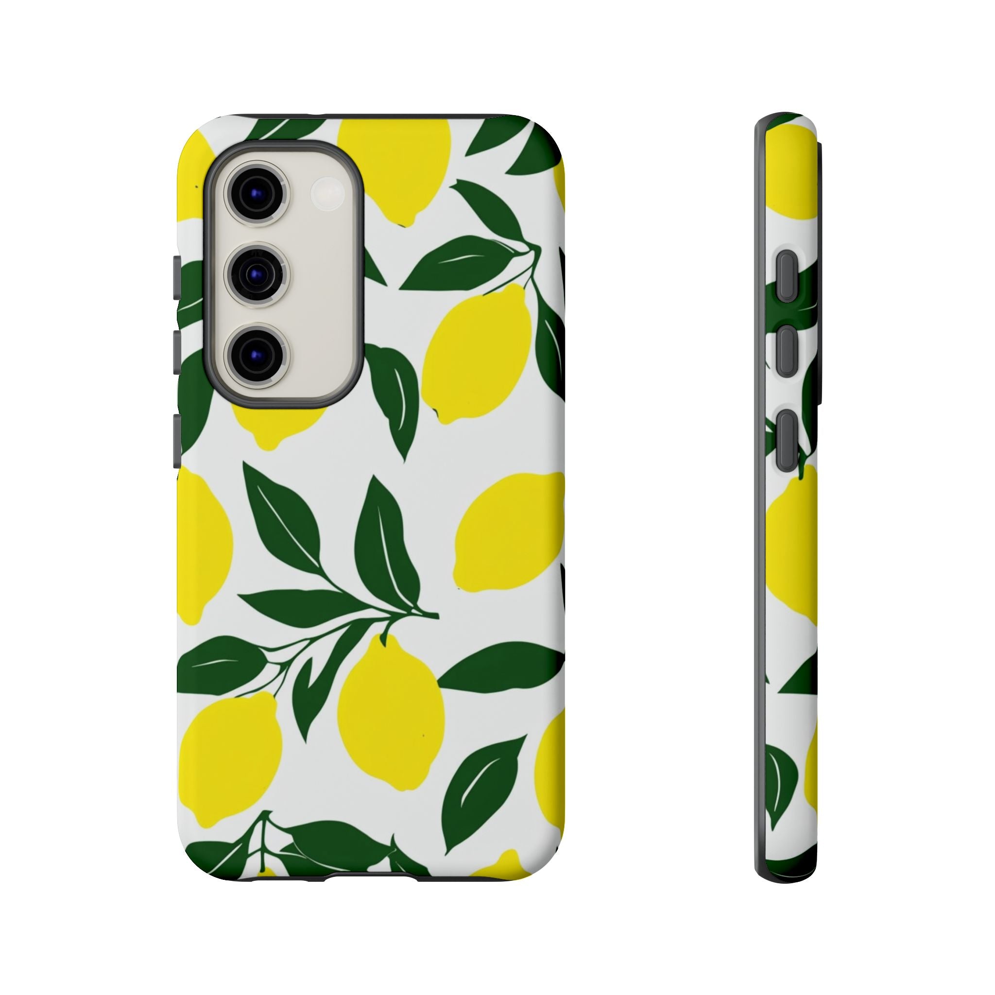 Lemon Pattern Tough Phone Case — Bright Citrus Protective Cover