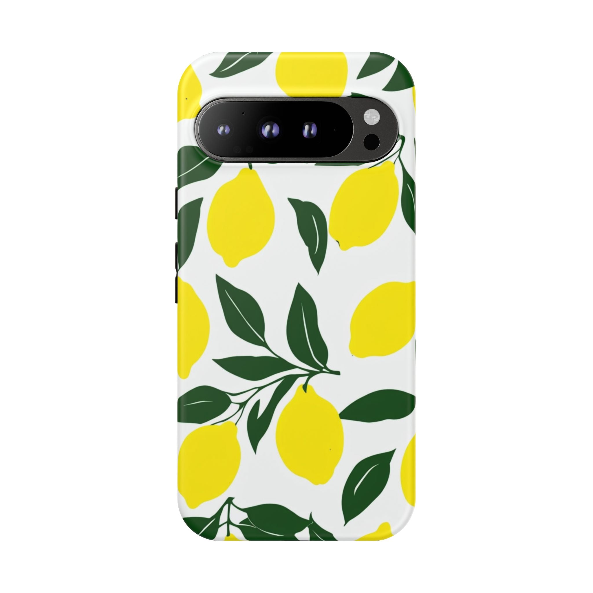 Lemon Pattern Tough Phone Case — Bright Citrus Protective Cover