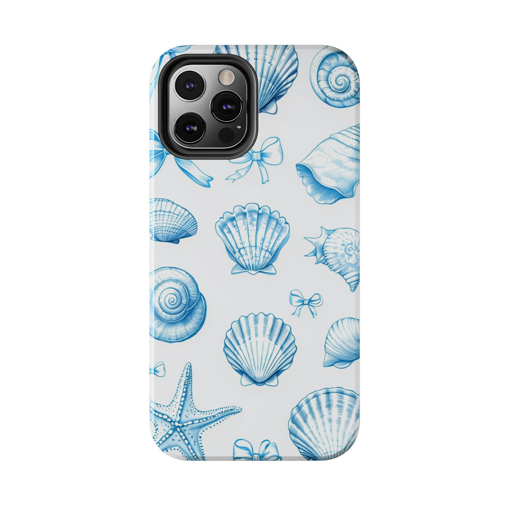 Seashell Blue Tough Phone Case – Coastal Shell Pattern Protective Cover