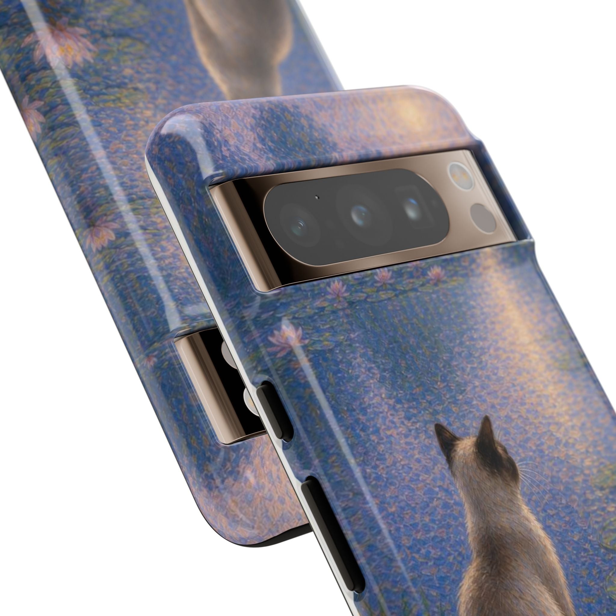 Cat Moonlight Phone Case — Serene Siamese by Lily Pond