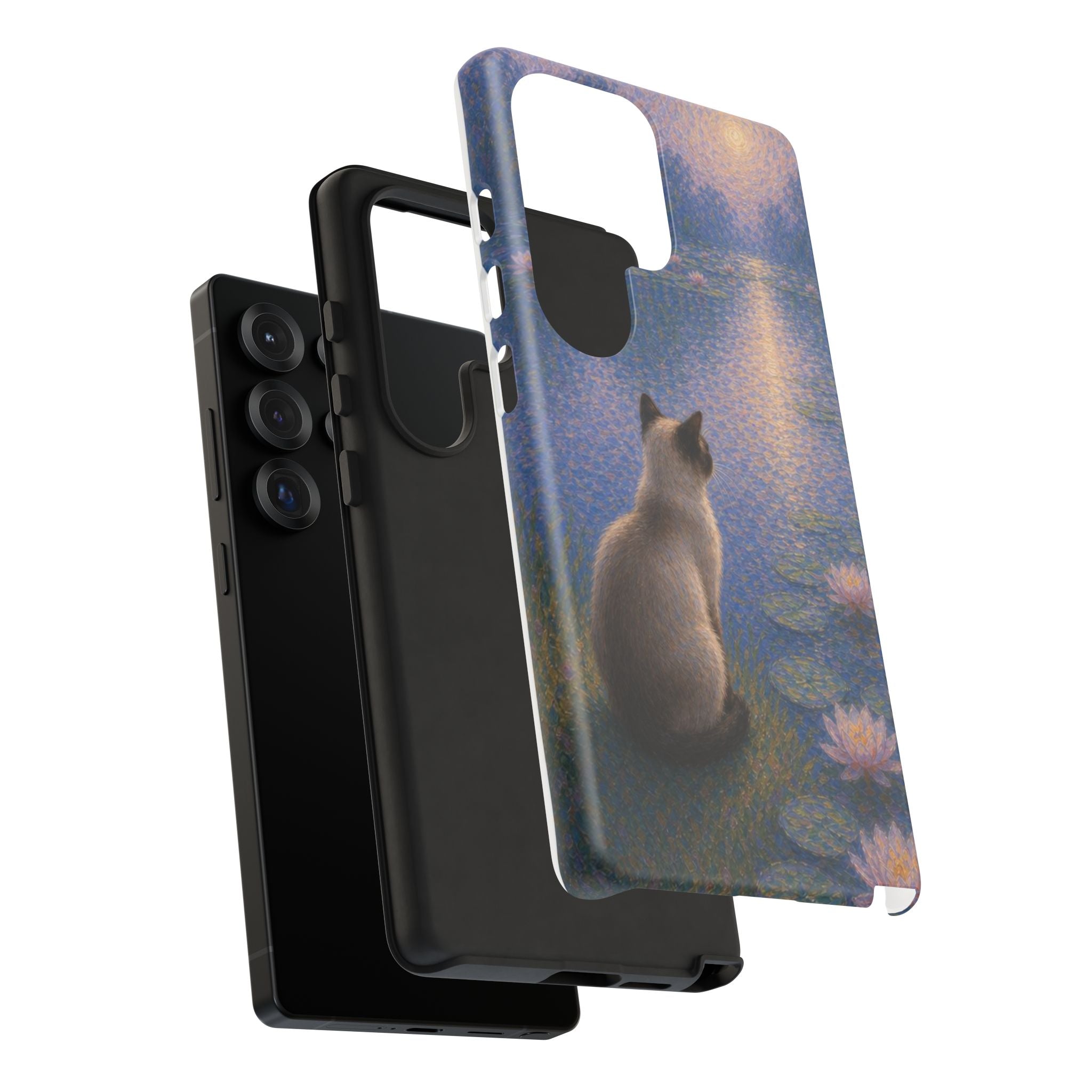 Cat Moonlight Phone Case — Serene Siamese by Lily Pond