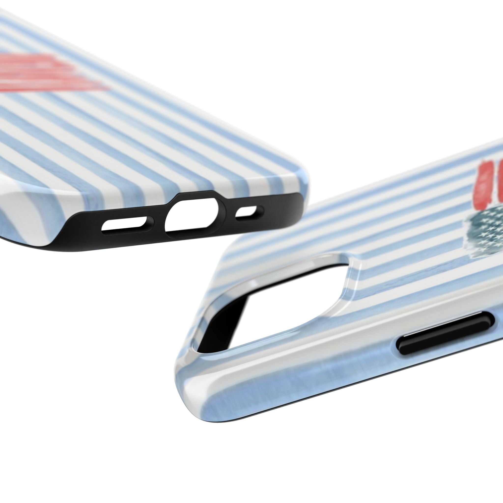 American Flag Watercolor Tough Phone Case — Blue Striped Patriotic Phone Case