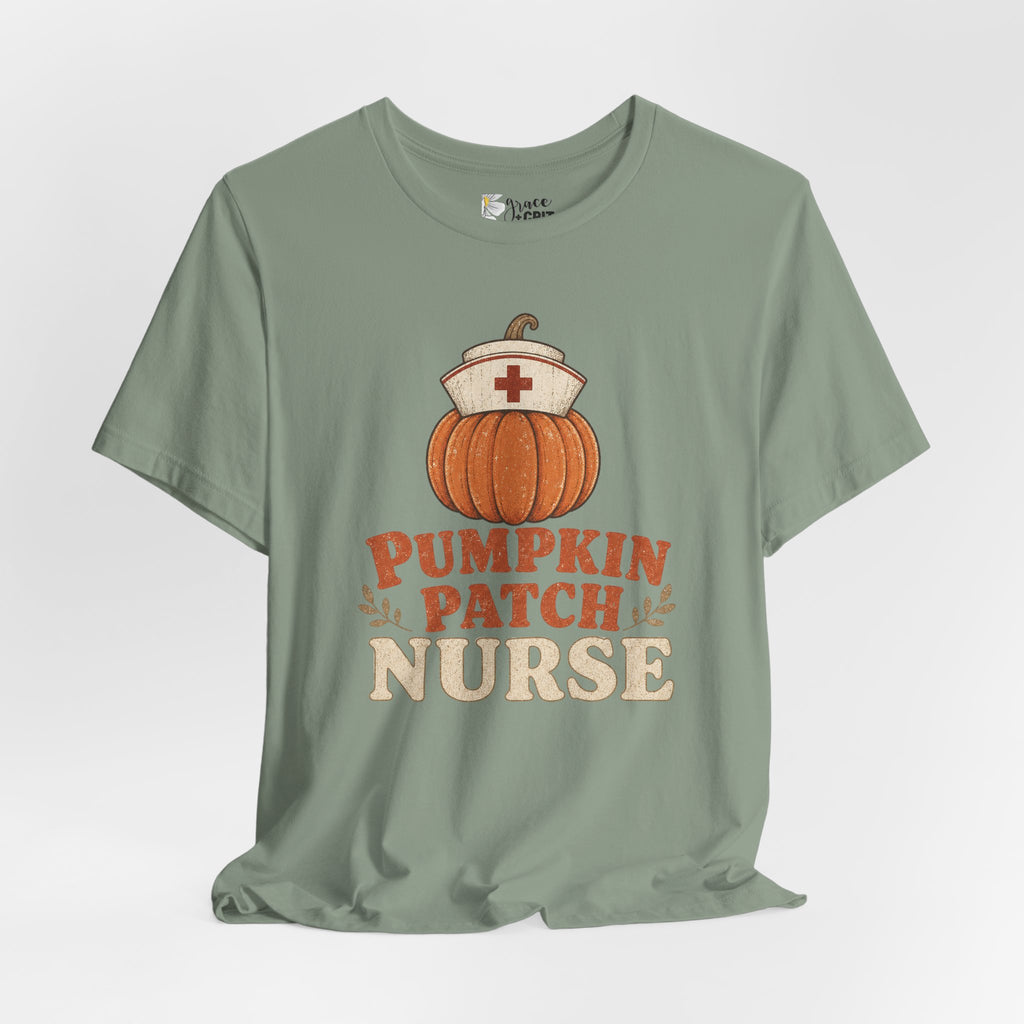 Pumpkin Patch Nurse T-Shirt — Fall Halloween Nurse Tee