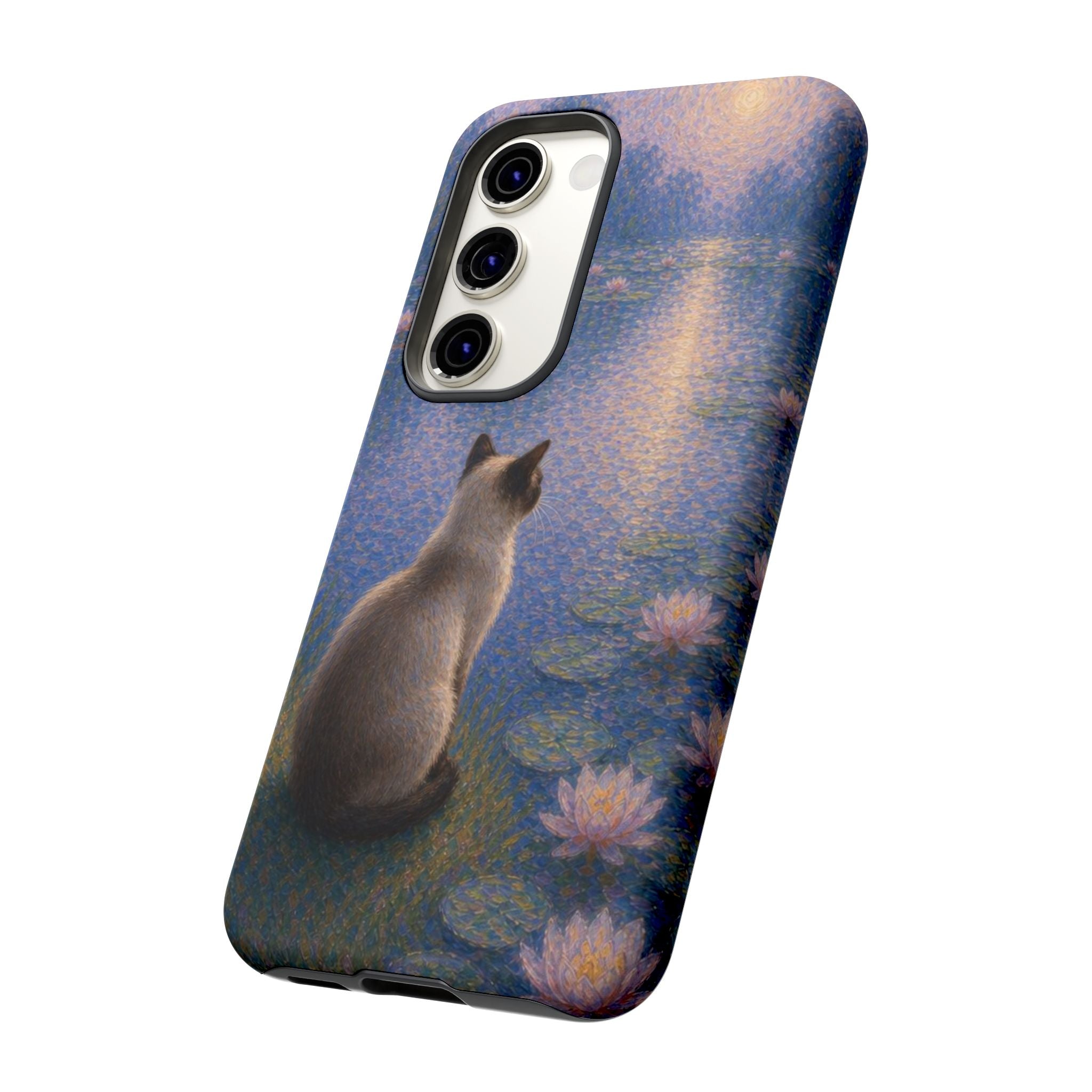 Cat Moonlight Phone Case — Serene Siamese by Lily Pond