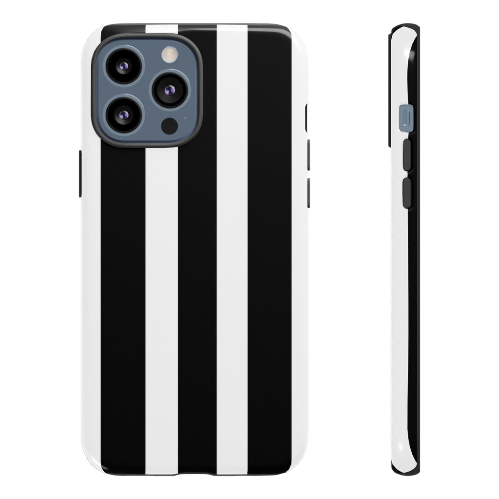 Black & White Vertical Stripe Phone Case — Tough Protective iPhone Cover
