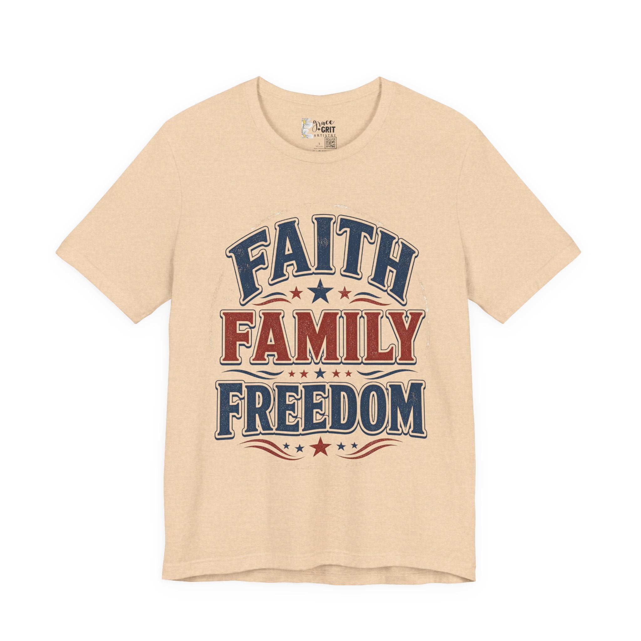 Faith Family Freedom Tee – Patriotic Vintage Graphic T-Shirt