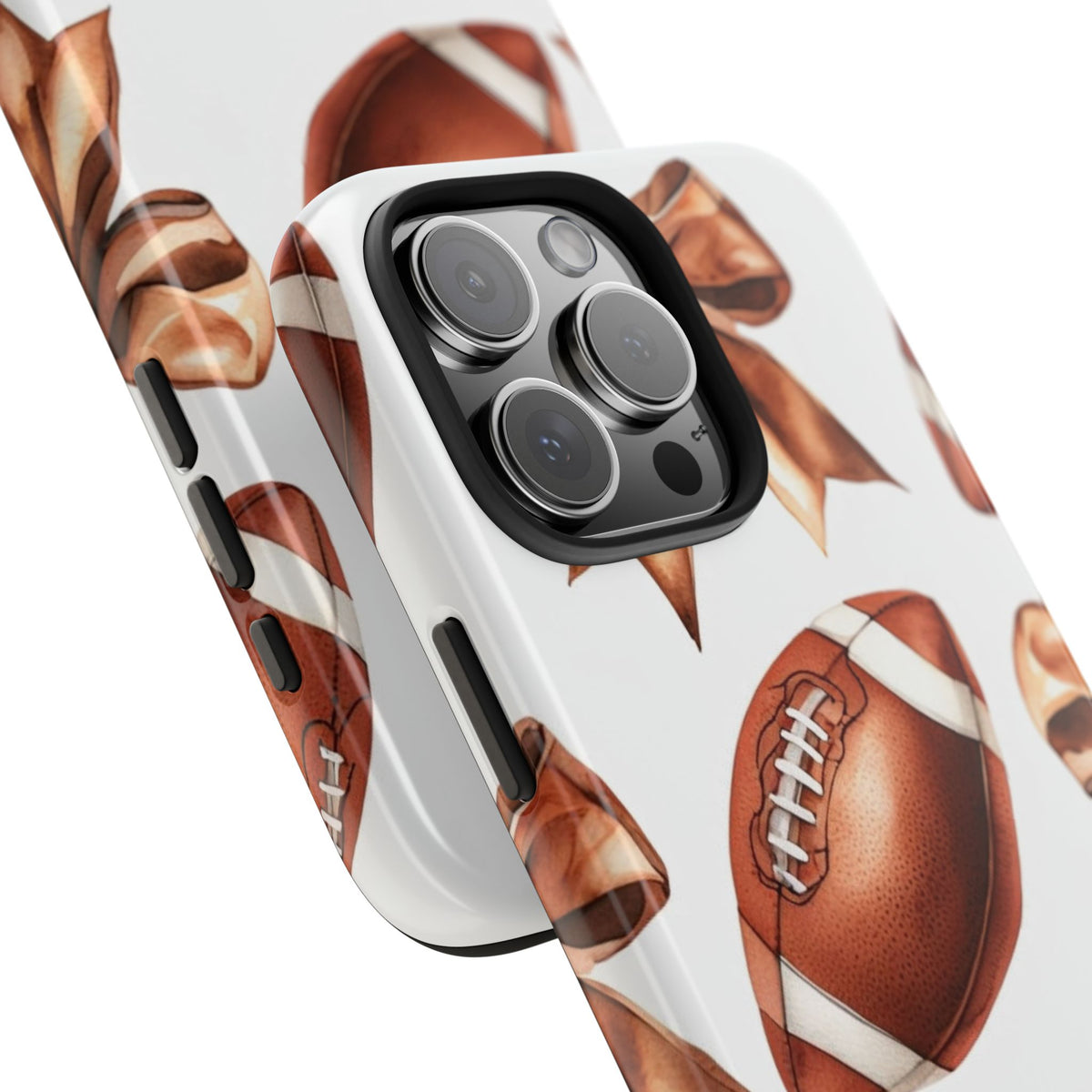Tough Phone Case – Football & Bow Pattern