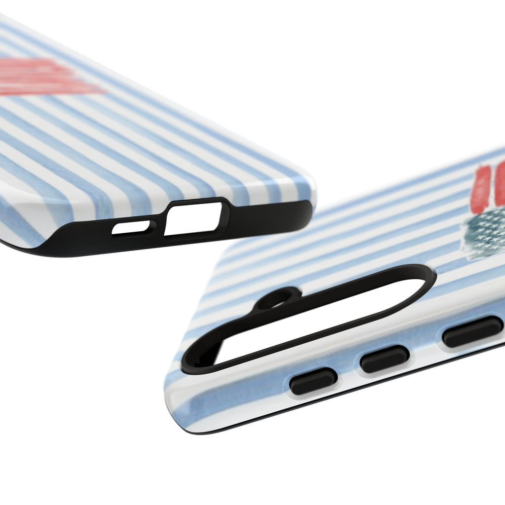 American Flag Watercolor Phone Case - Blue Stripe Tough Case