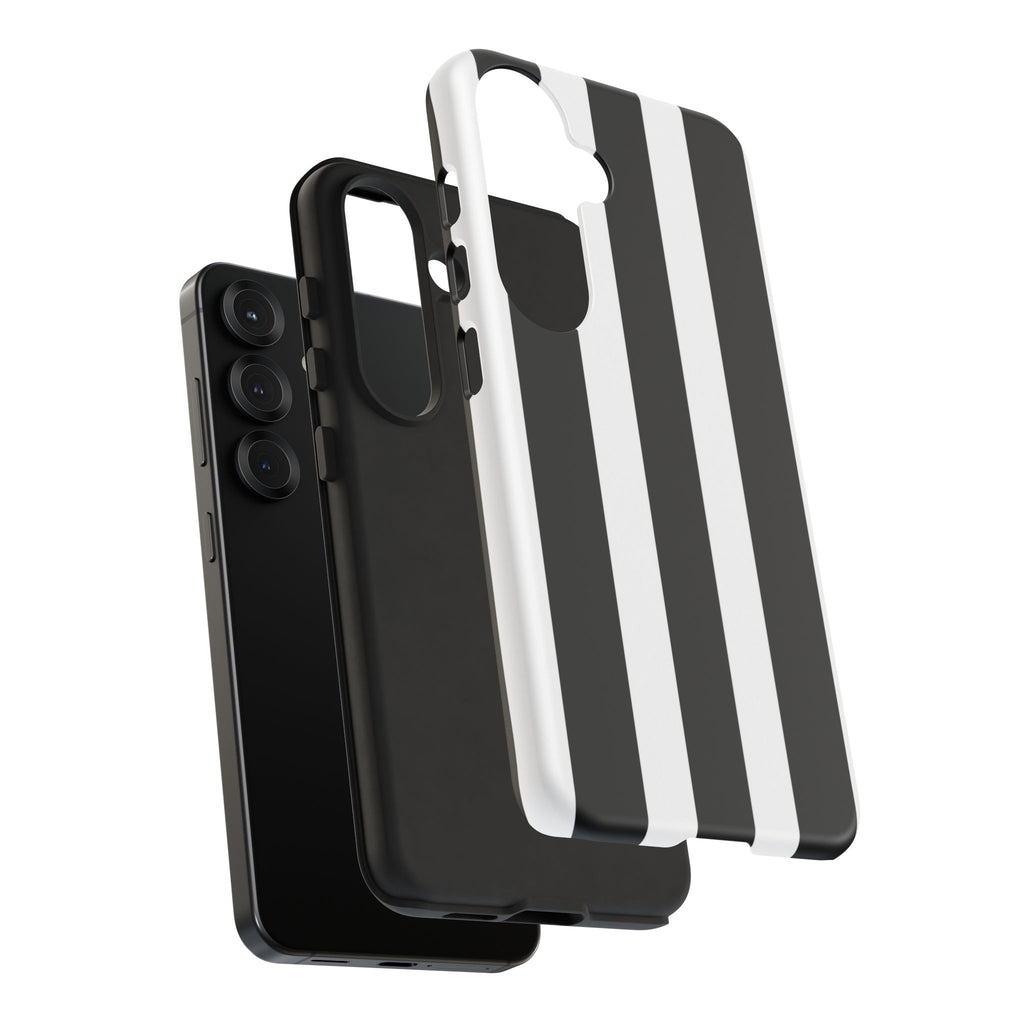 Black & White Vertical Stripe Phone Case — Tough Protective iPhone Cover