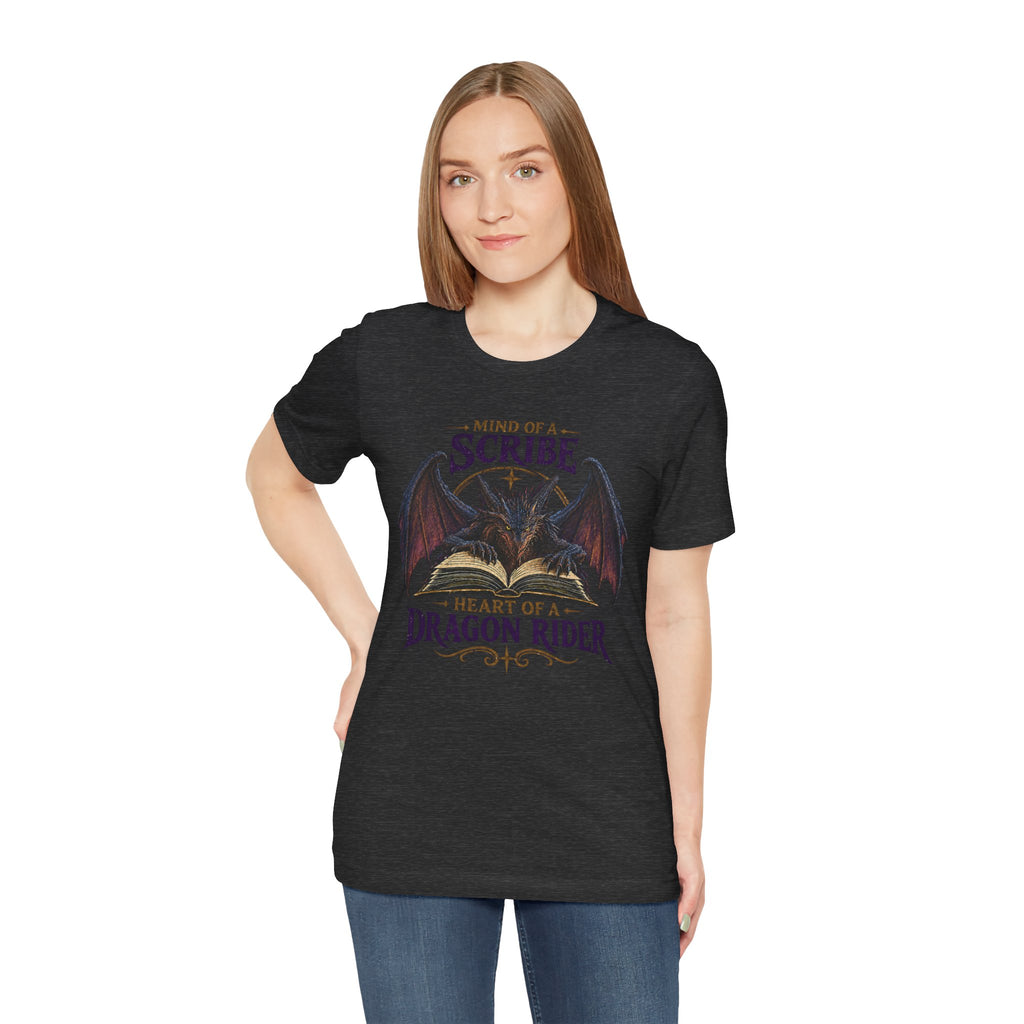 Scribe Dragon Rider T-Shirt — "Mind of a Scribe, Heart of a Dragon Rider" Fantasy Tee