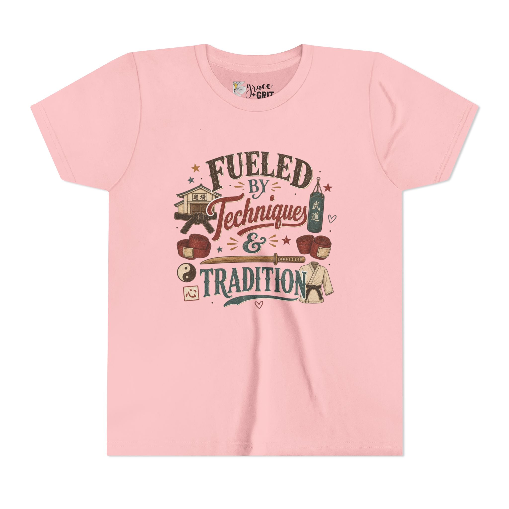 Fueled by Techniques & Tradition Youth Tee | Martial Arts Karate Graphic Shirt