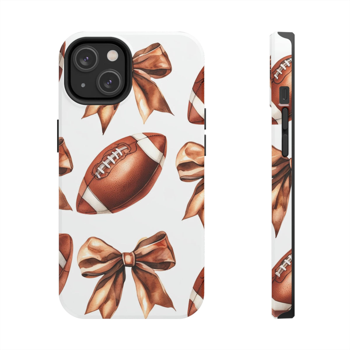 Tough Phone Case – Football & Bow Pattern