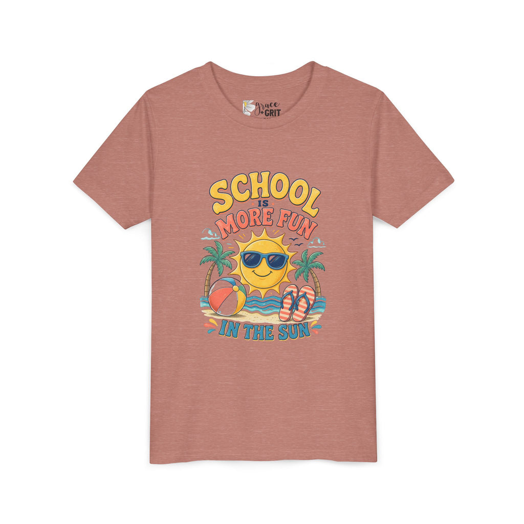 Youth Tee — "School Is More Fun in the Sun" Summer Vacation Shirt