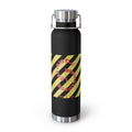22oz Vacuum Water Bottle — Striped ‘Coffee, Hustle, More’ Insulated Stainless Flask