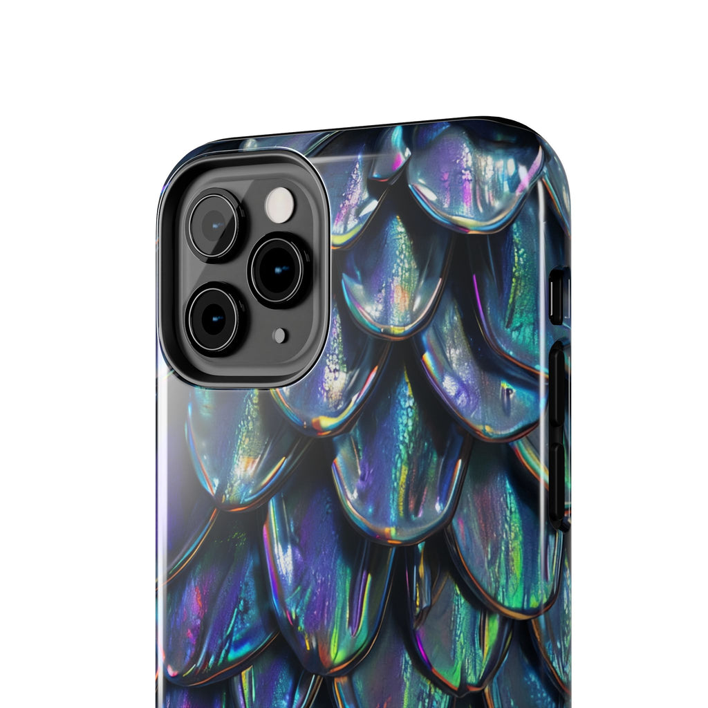 Holographic Mermaid Scale Tough Phone Case — Iridescent Protective Phone Cover