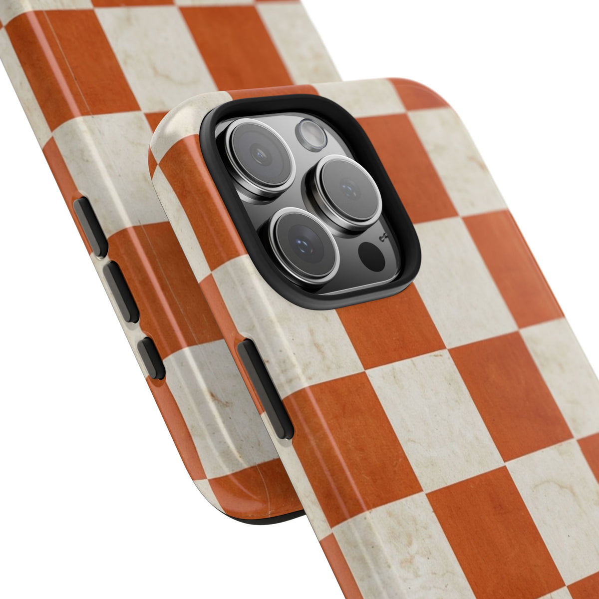 Orange and Cream Checkerboard Tough Phone Case
