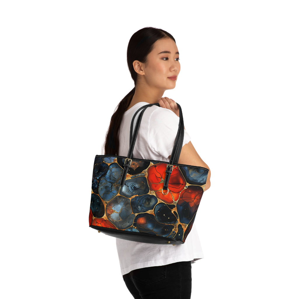 Abstract Agate Pattern PU Leather Shoulder Bag