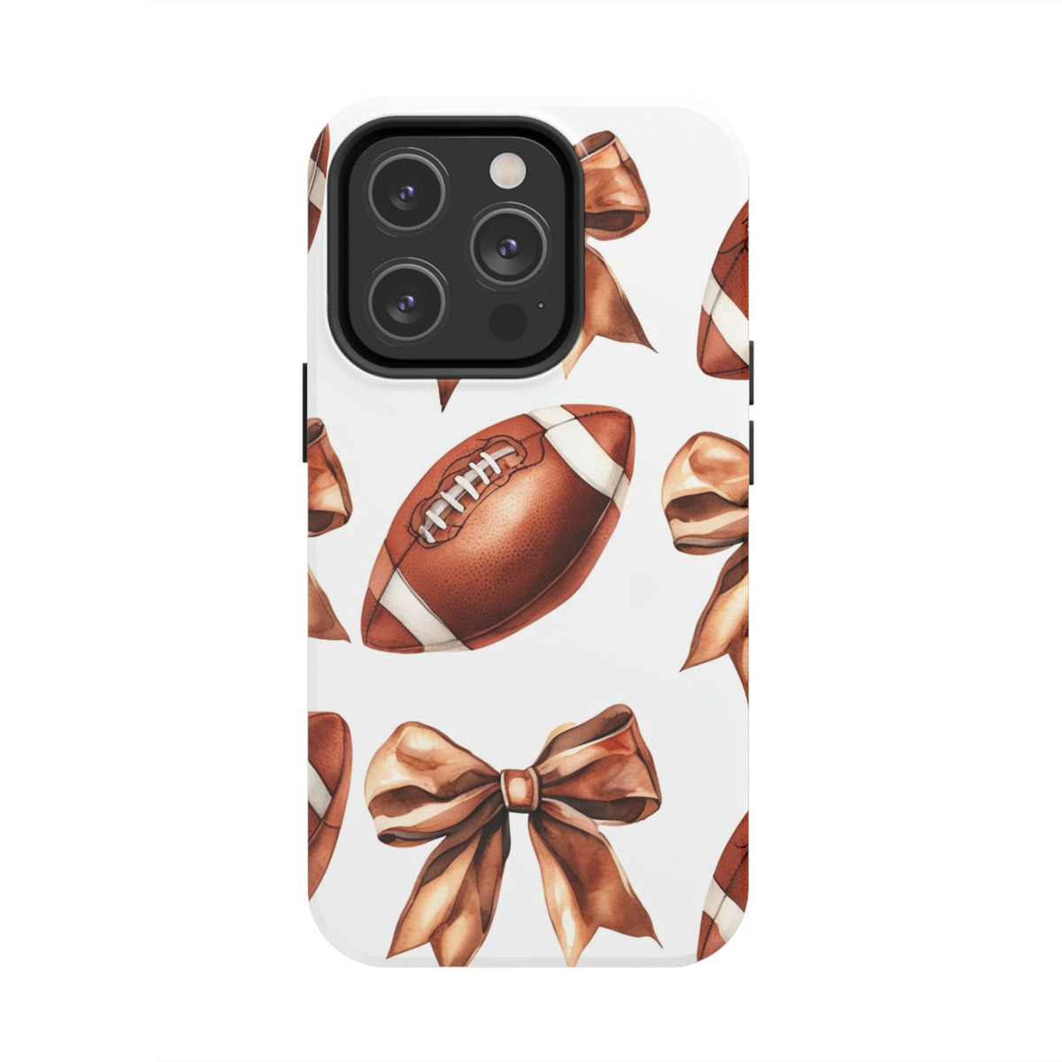 Tough Phone Case – Football & Bow Pattern